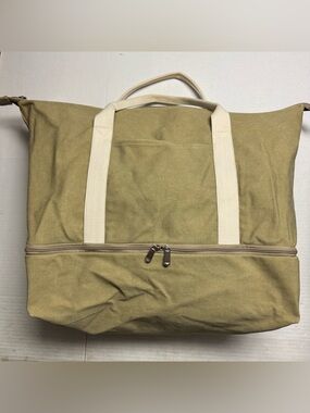 Lo & Sons Catalina Deluxe Large Weekender Bag In Tan Khaki Canvas